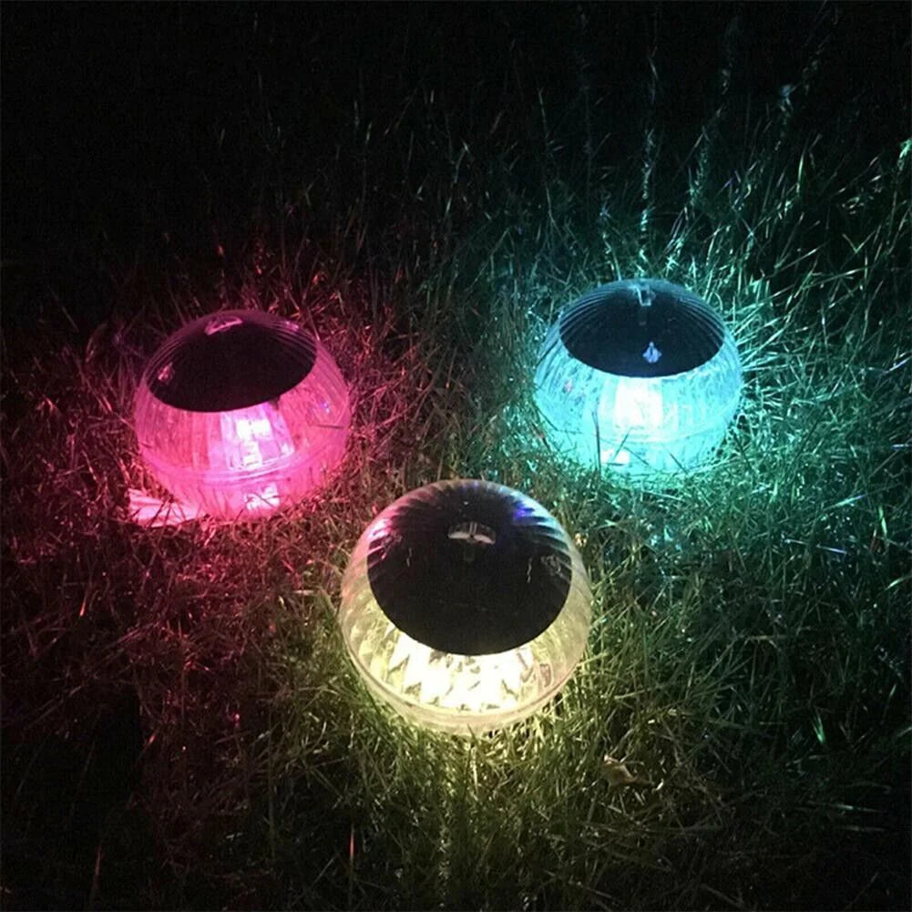 Outdoor Solar LED Floating Light Garden Pond Pool Lamp Rotating RGB Color Change