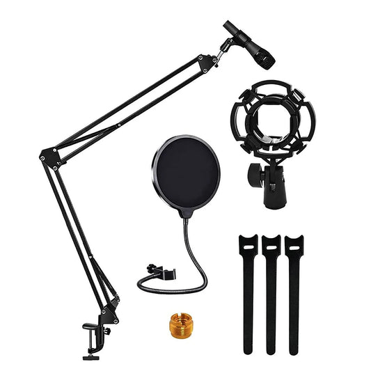 5Core Microphone Stand Suspension Desk Scissor Boom Arm W Shock Mount Pop Filter