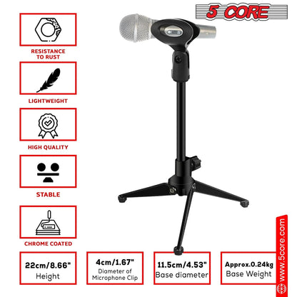 5Core Tripod Desktop Mic Stand Universal Desk Microphone Holder Table Top Stands