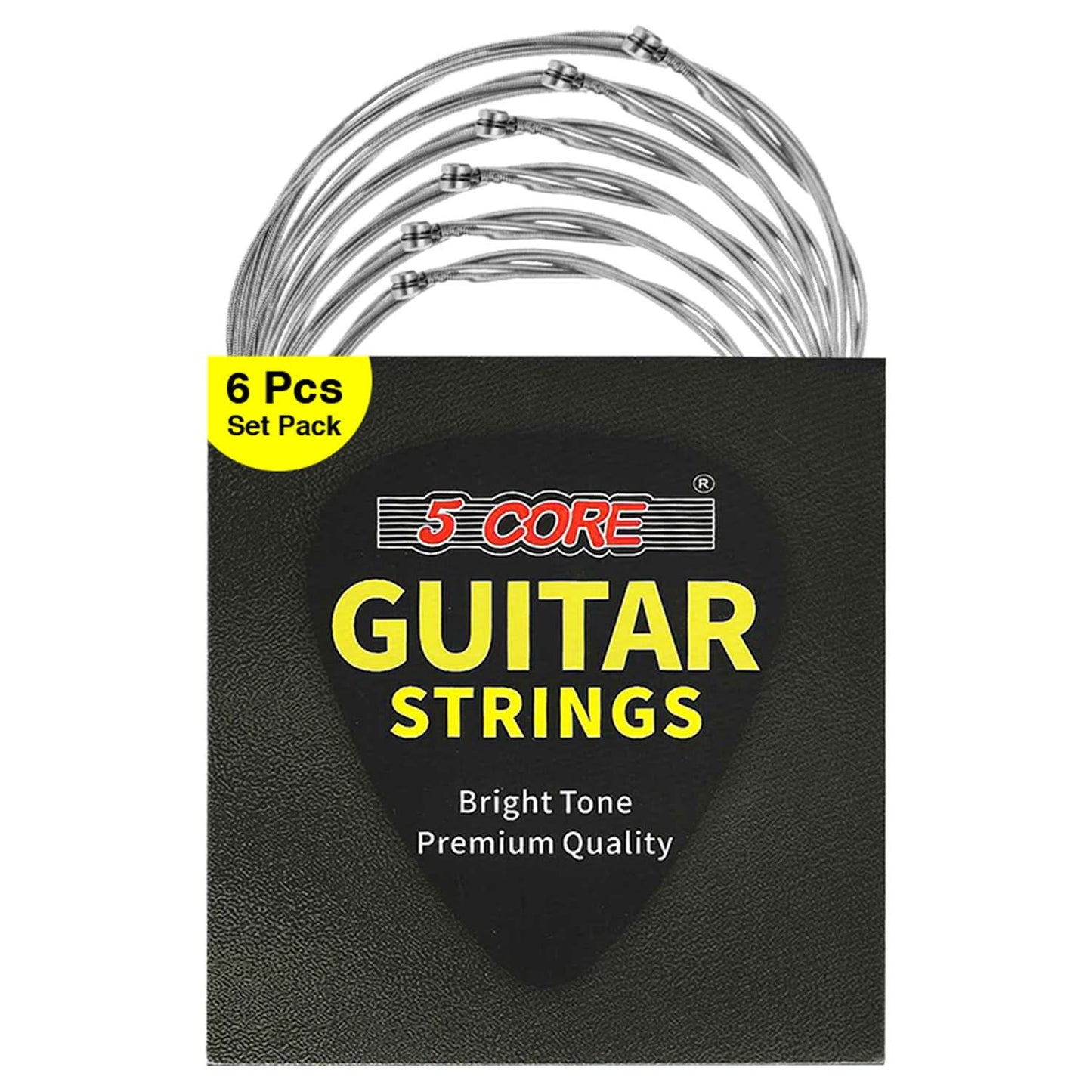 5Core Electric Guitar Strings Nickel 0.009-.042 Gauge W Bright Tone for 6 String Guitars