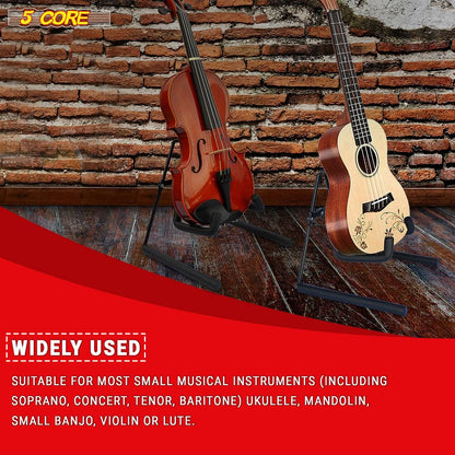 5Core Ukulele Stand Floor Violin Mandolin Banjo Mandolin Uke Foldable Mini Guitar Stands