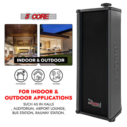 5Core Outdoor Speakers Stereo in Wall 100W Peak Passive Home Audio System