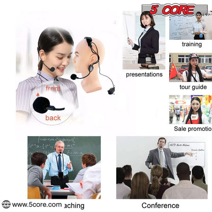 5 Core Headset Microphone Professional Flexible Boom Wired Hands Free Mic 1/4" Connector Jack