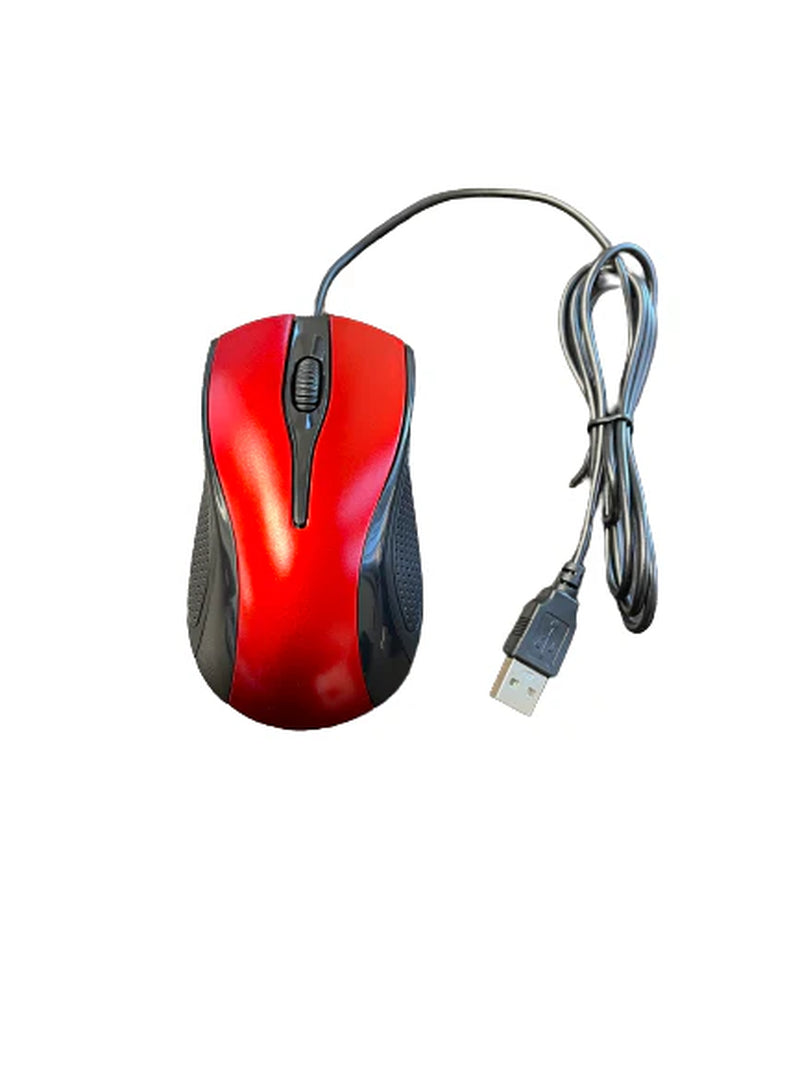 USB 2.0 Optical Wired Scroll Wheel Mouse for PC Laptop Notebook Desktop Red Mice