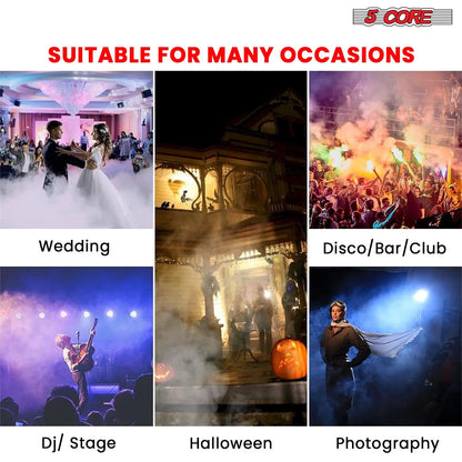 5Core Fog Machine 2500W Smoke Machine 6500CFM Low Lying Indoor Outdoor Portable Fogger