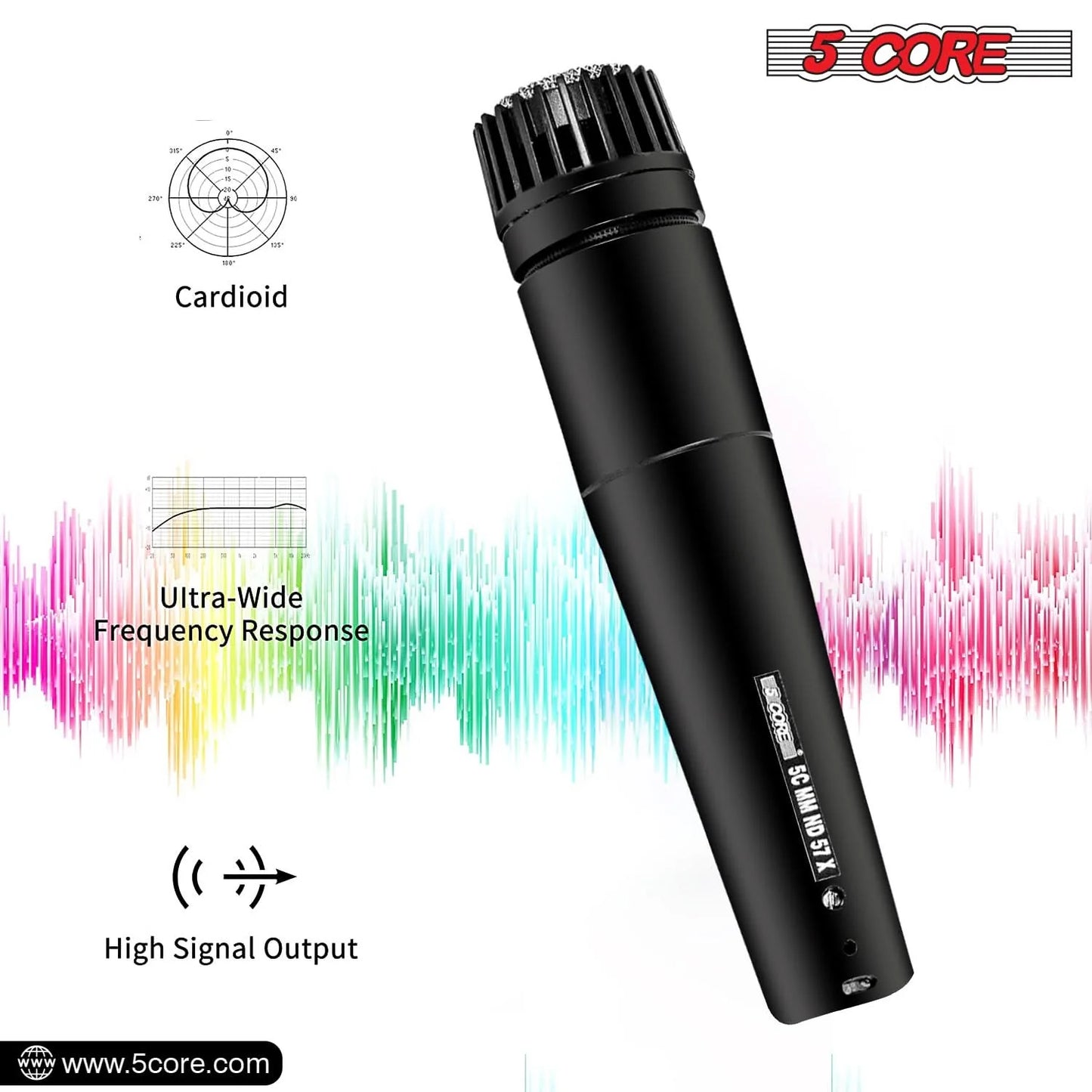 5Core XLR Microphone Dynamic Mic Karaoke Singing Studio Microfono Handheld Mics