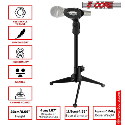 5Core Tripod Desktop Mic Stand Universal Desk Microphone Holder Table Top Stands