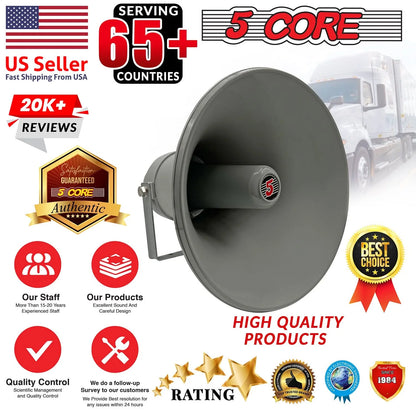 5Core PA Horn Loud Speaker 12 Inch Outdoor Indoor 35W 8 Ohm Multi Purpose Loudspeaker