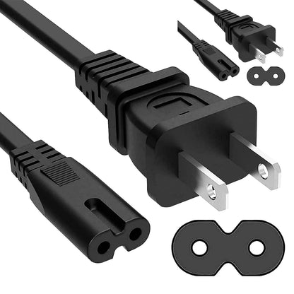 5Core AC Power Cord 6 Ft 2 Prong US Male to Female Extension Adapter 16AWG/2C 125V 13A