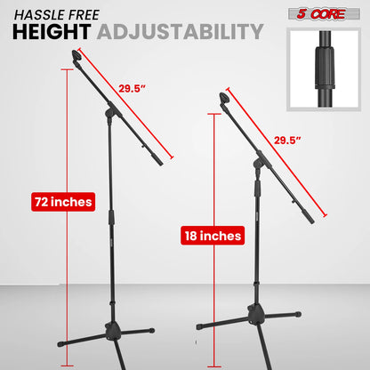 5Core Tripod Mic Stand Adjustable Holder Floor Microphone Boom Arm