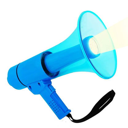 5Core Megaphone Bullhorn Speaker W Siren LED Light Adjustable Volume Bull Horn BLUE