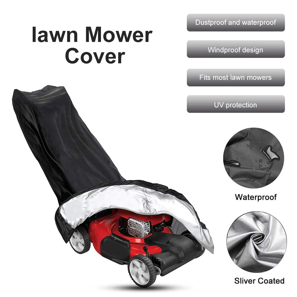 Waterproof Lawn Mower Cover Heavy Duty UV Protector for Push Mower Universal Fit