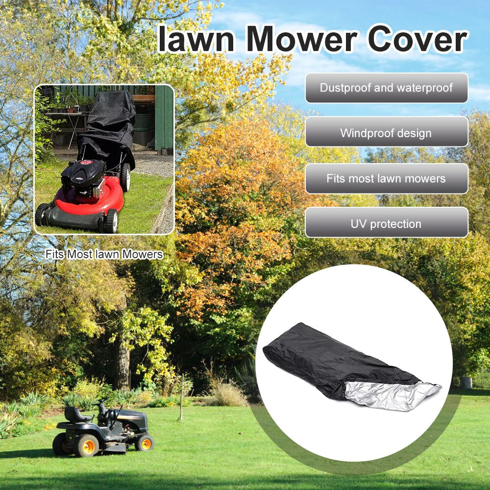 Waterproof Lawn Mower Cover Heavy Duty UV Protector for Push Mower Universal Fit